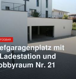 Neu im Angebot: Tiefgaragenplatz mit e-Ladestation und Hobbyraum Nr. 21